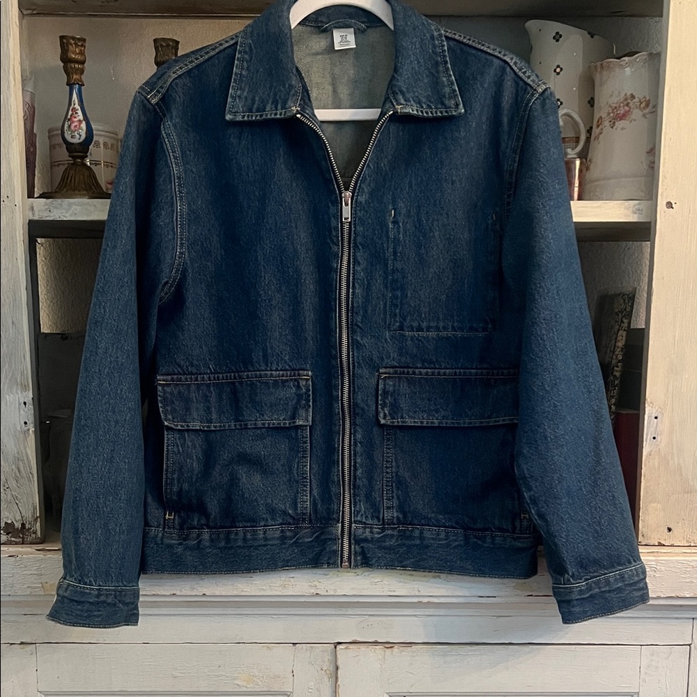 H&M Dark Blue Denim Zip Jacket Brand New Size XS !!!!